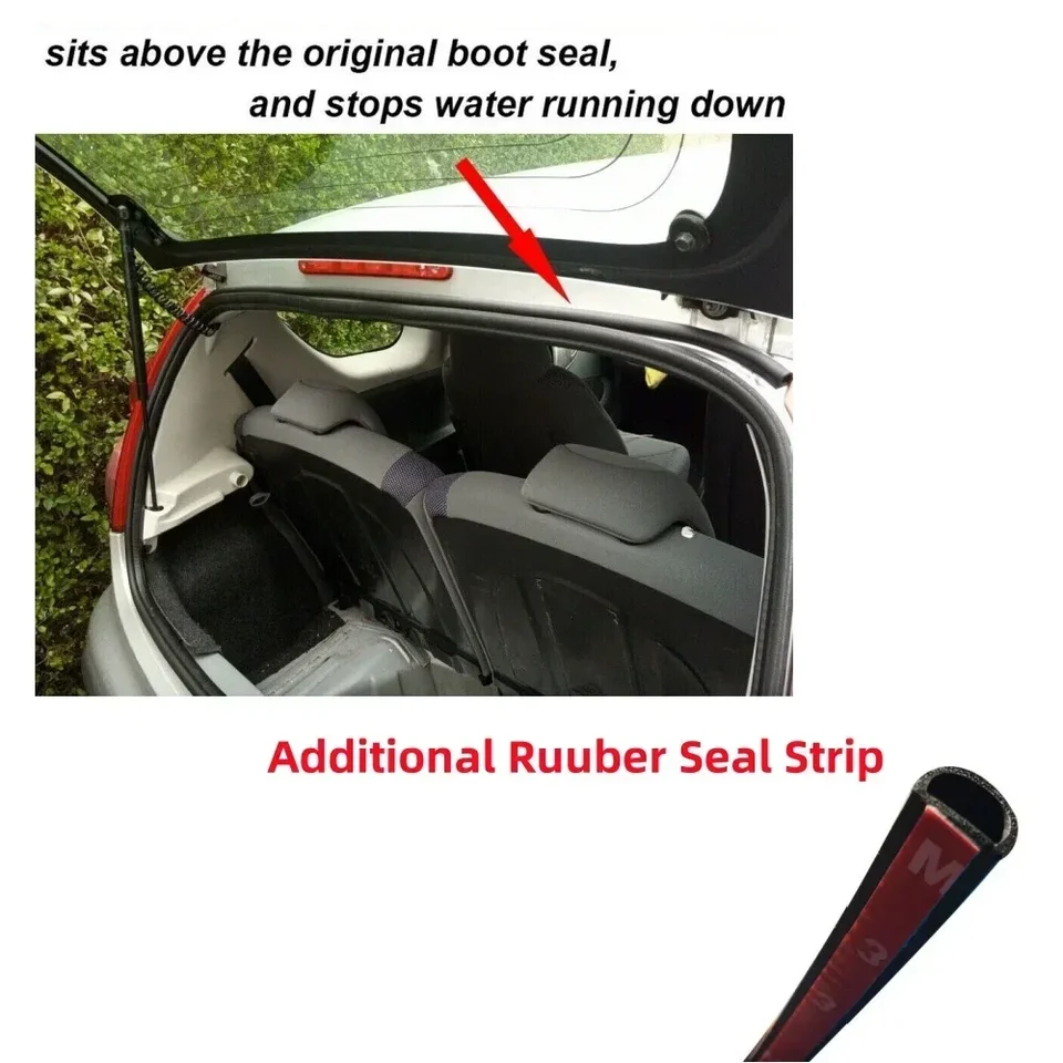 Citroën C1 Achterklep Rubber Boot Edge Weatherstrip Rubber Seal Vervanging - Voor Citroën C1 (2006-2014) Achterklep | EPDM Rubber Met Staal Achterklep Rubber Afdichting Citroën C1