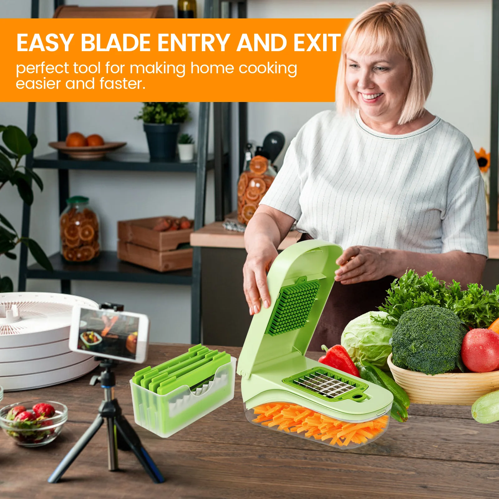 Vegetable Slicer 17 in 1 Multifunctional Vegetable Chopper Handle Food Grate Dicer Cut Kitchen Items