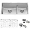 Ruvati 36-inch Low-Divide Undermount 60/40 Double Bowl 16 Gauge Stainless Steel Kitchen Sink - RVH7417 1