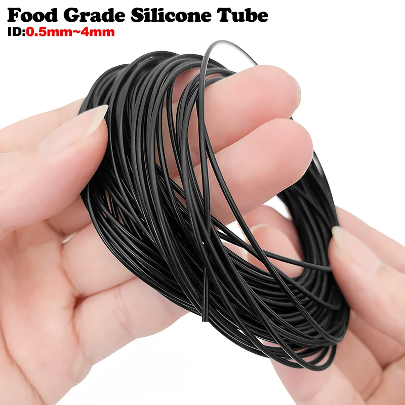 Premium Food-Grade Black Flexible Silicone Rubber Hose - Multiple Inner Diameters Available