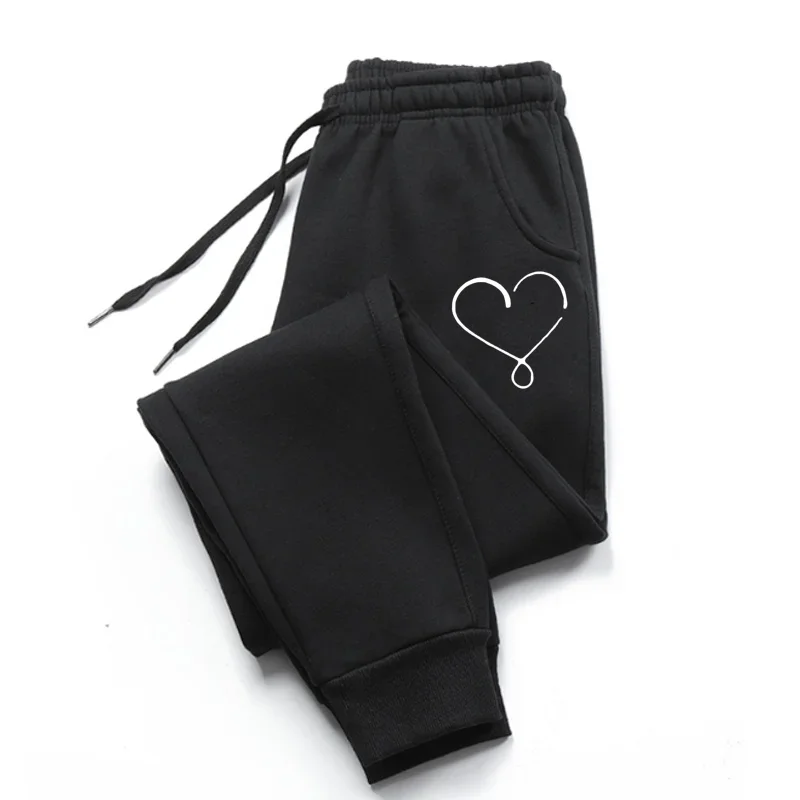 

Fashion Womens Pants Heart Printed Loose Long Pants Streetwear Joggers Trousers Autumn Winter Femme Sweatpants Jogging
