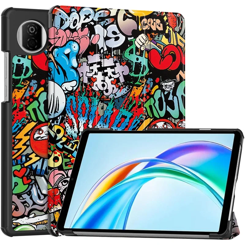 Magnetic Stand Leather Painted Tablet Cover for 8.7-inch Devices - Kids Edition
