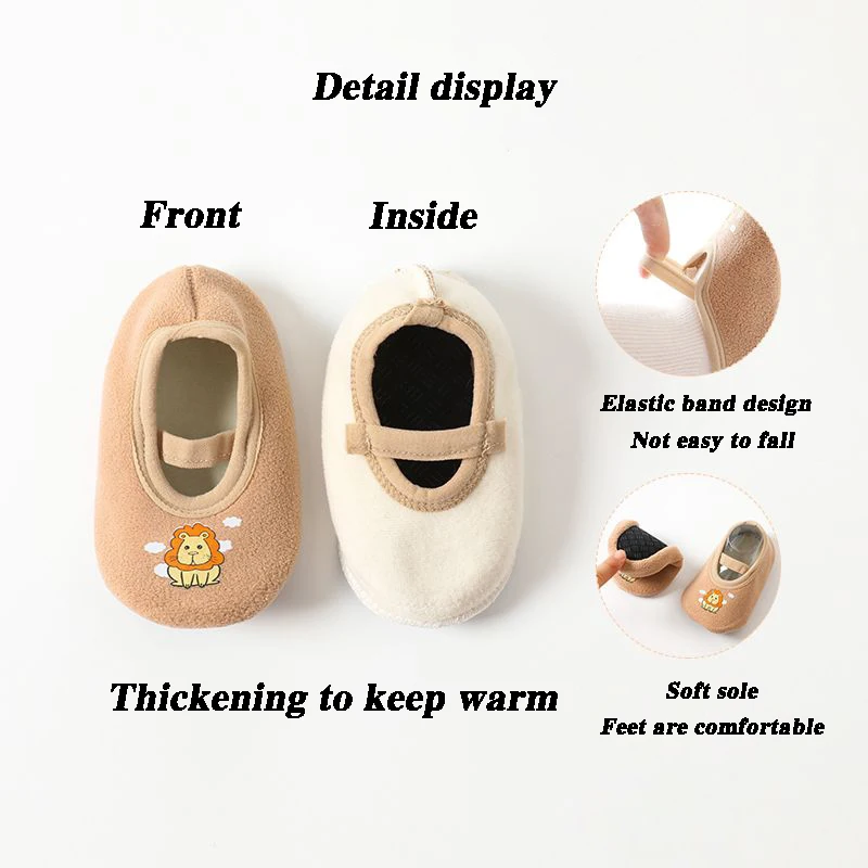 Children Anti-slip Shoes Newborn Baby Toddler Girls Cotton Non-slip Floor Socks Infant Boys Rubber Sole Cartoon Indoor Sneakers