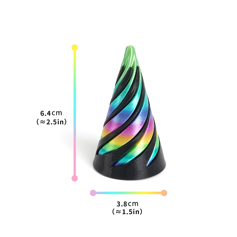 3D Printed Spiral Cone Toy Impossible Pyramid Passthrough Sculpture 3d printed toy pyramid toy