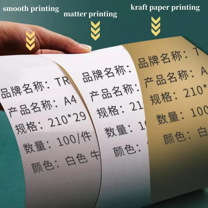 100Sheets A4 Sticker Paper Label Self-adhesive Print Paper For Laser Inkjet Printer Printing Paper Printable Vinyl Sticker Paper