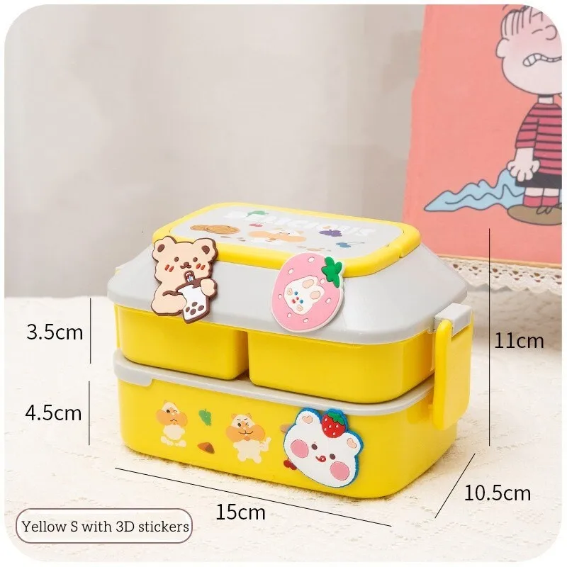 Visland Lunch Box Large Capacity Food Fruit Container Portable Children  Cartoon Bento Box Picnic Snack Box Microwave Storage 