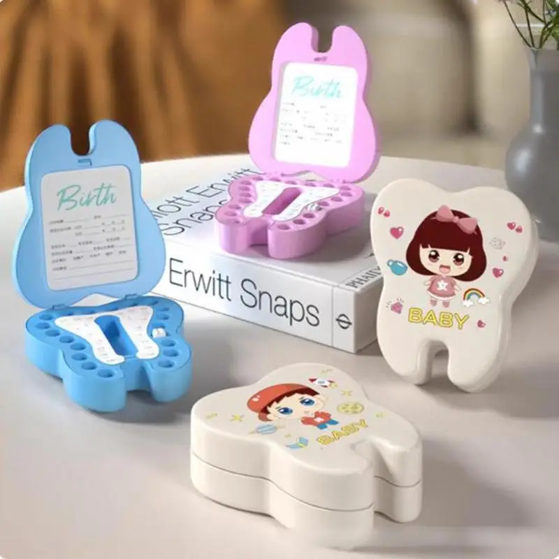 Baby Tooth Box Organizer Kids Milk Teeth Storage Collect Umbilical Lanugo Save Case Souvenir Baby Accessories ABS Keepsake Box - 3