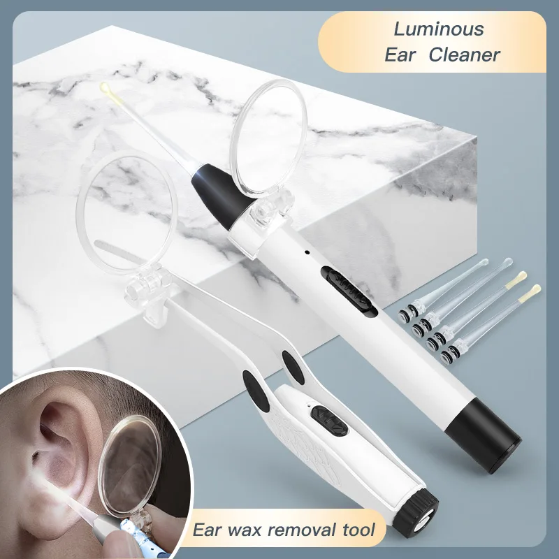 

Ear Wax Cleaner Ear Spoon Removal Tool Flashlight Earpick Ear Cleaning Earwax Luminous Ear Curette Light ears cleaner yit faiet