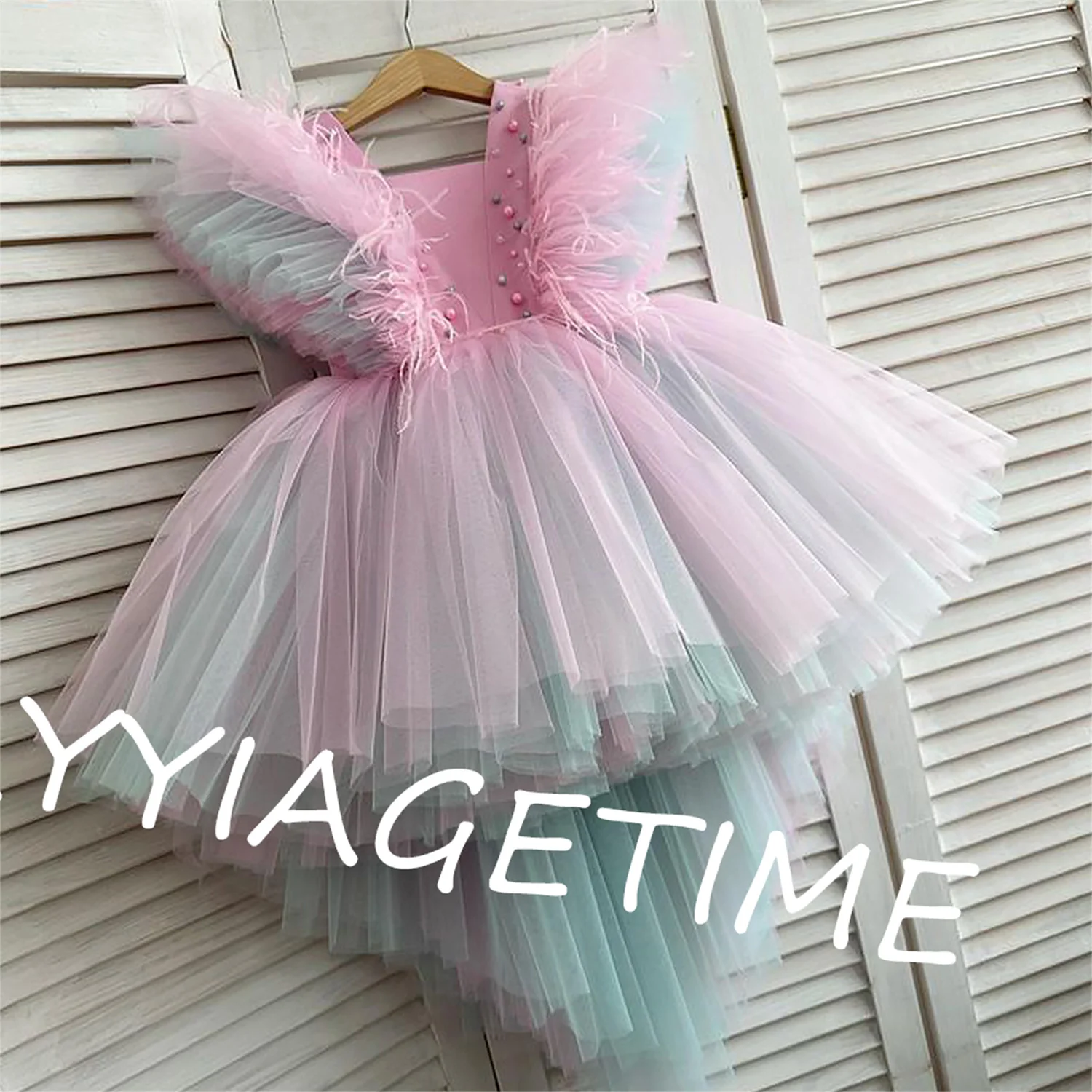 

Summer Flower Girl Dresses Puffy Baby Girl Dress Cute Girls Princess Dress Child Wedding Party Dress Kids Short Dresses