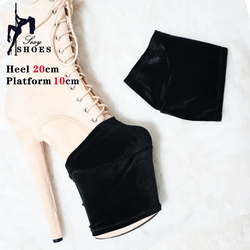 Velvet Women Boot Protective Cover 20cm Waterproof Platform Shoes Cover Pole Dance Protective Cover Dance Training Sandals Cover