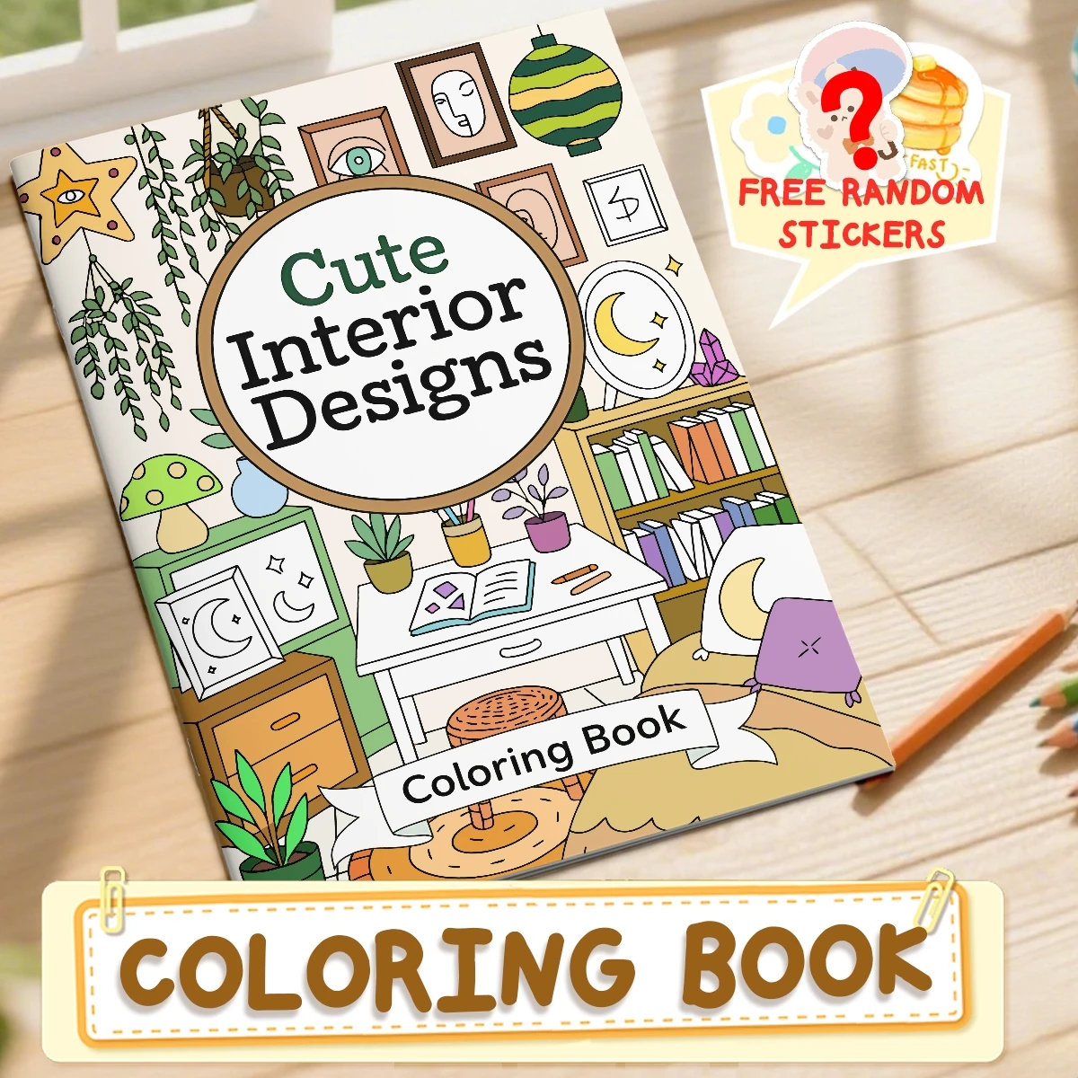 Un libro da colorare sulla progettazione di interni di case: versione aggiornata di carta perlata con 12 pagine di carta spessa