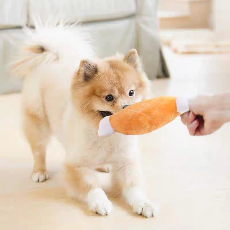 Interactive Plush Bone Toy For Dogs Vocalizing Bite Resistant_voghion.com
