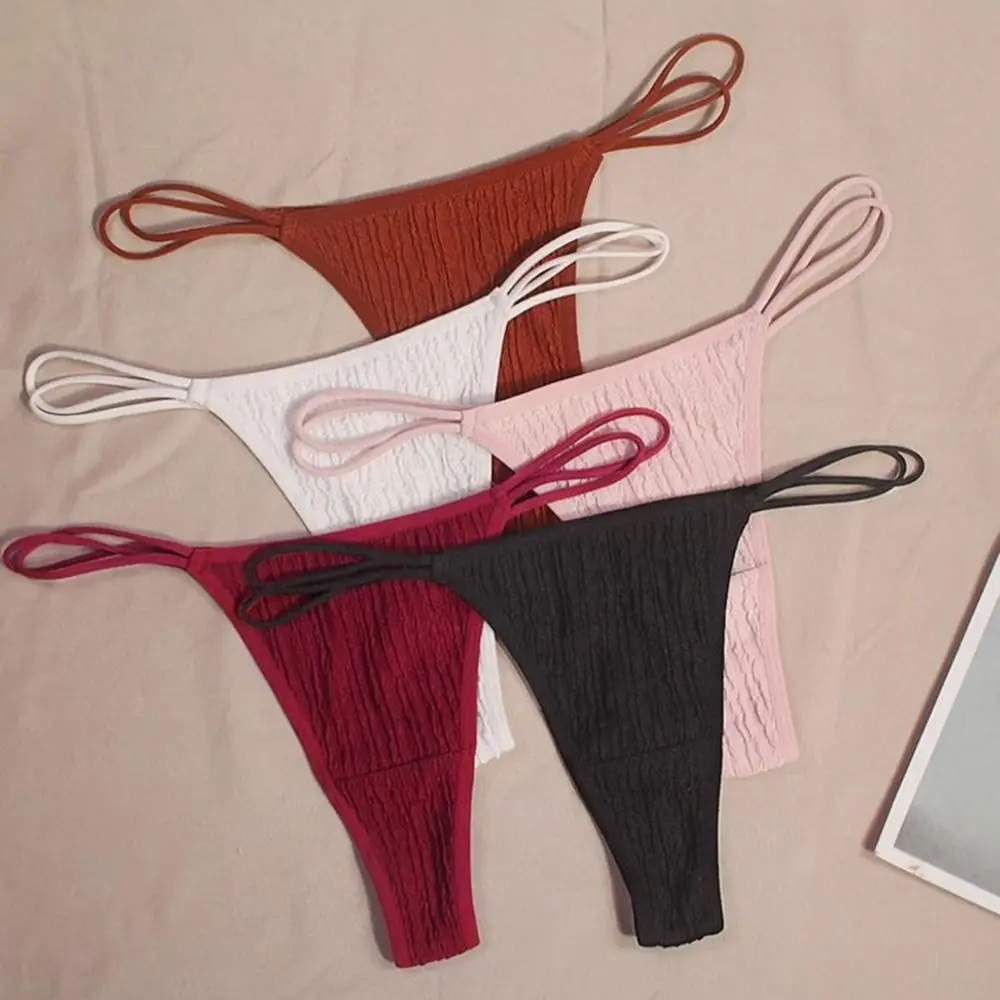 

Soft Sweet Underpants For Women Bikini Thong Low Waist Bandage Panties Thong Female Lingerie Women Briefs
