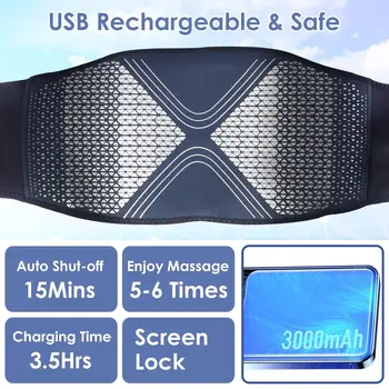 Rechargeable Heating Pad with Air Compression & Vibration for back , Waist, Shoulder Pain Relief - Lower for back Massager 5