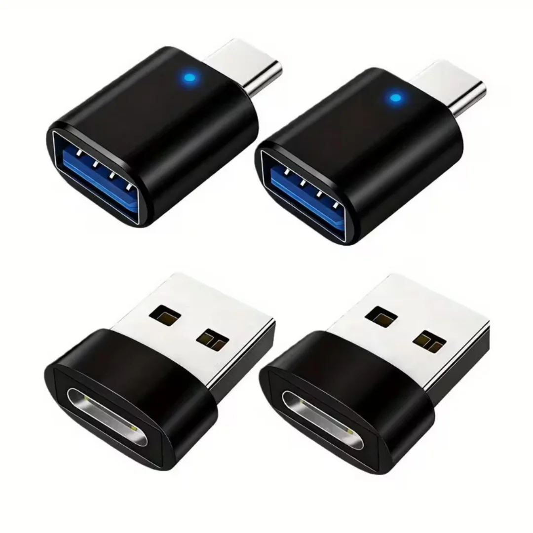 4-in-1 USB-C 어댑터(OTG 및 충전 컨버터 포함) - USB 허브 분배기 1-4 출력, Type-C 남성/여성 어댑터 호환