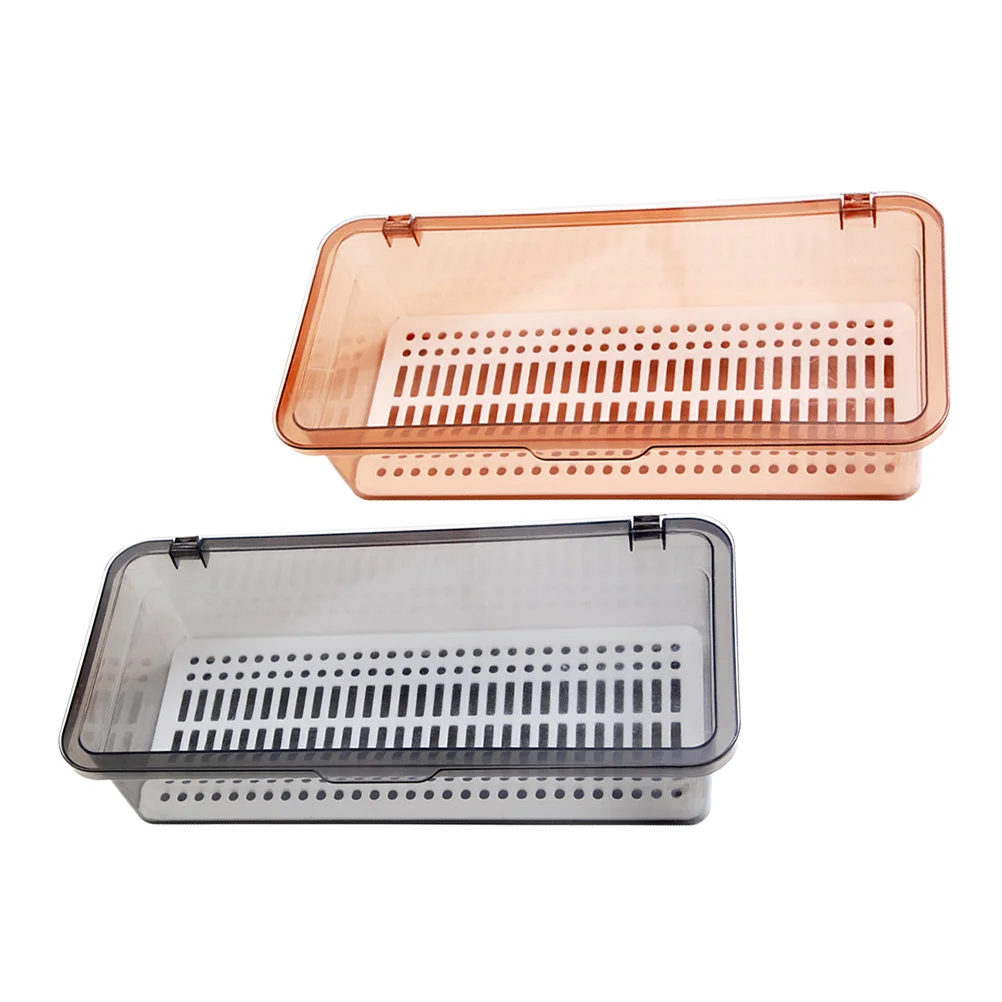 

2 Pcs Chopsticks Storage Box Sink Drying Rack Holder Silverware Kitchen Supply Case Drainer