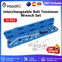 Podofo 15 шт. вспомогательный натяжитель ремня ГРМ, французский набор 12 мм-19 мм E10-E18, 12-точечный набор инструментов для большинства типов автомобилей