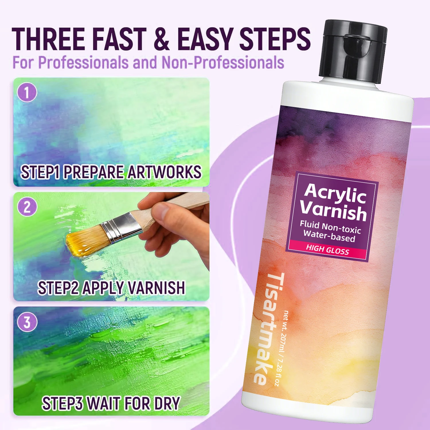 High Gloss Clear Varnish for Artwork - Non-Yellowing & Anti-Crazing Finish