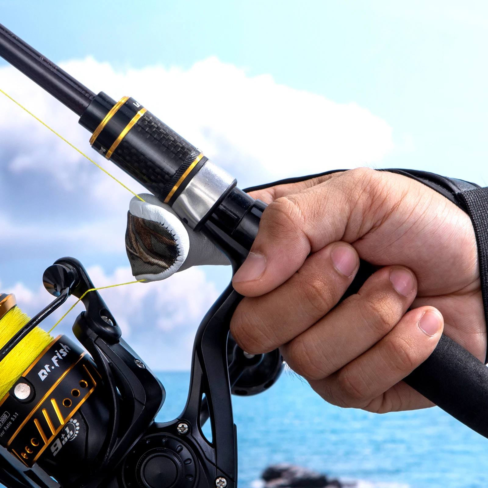 Tioncy Confezione da 6 guanti per esche da pesca, coperture per