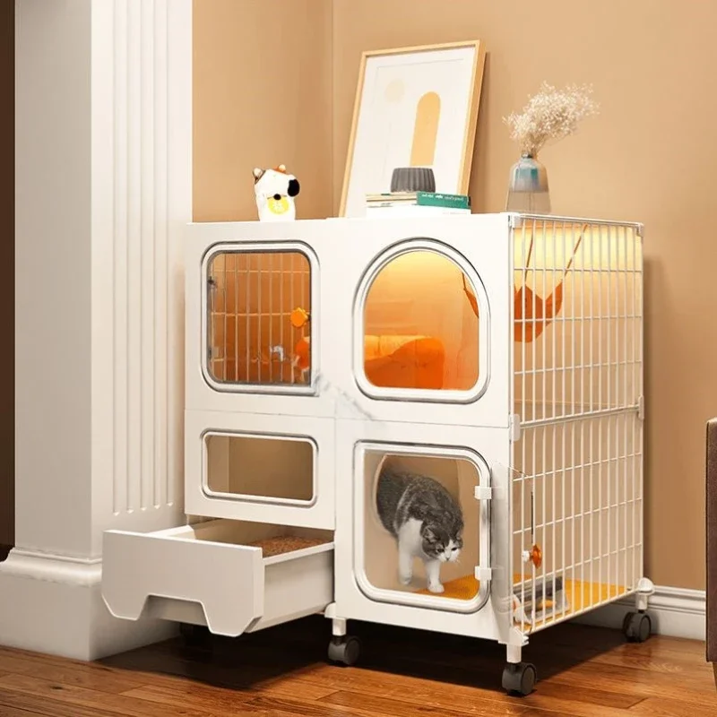 

Cage Home Indoor Litter Box Toilet Integrated Cat Kittens Cat Nest Villa