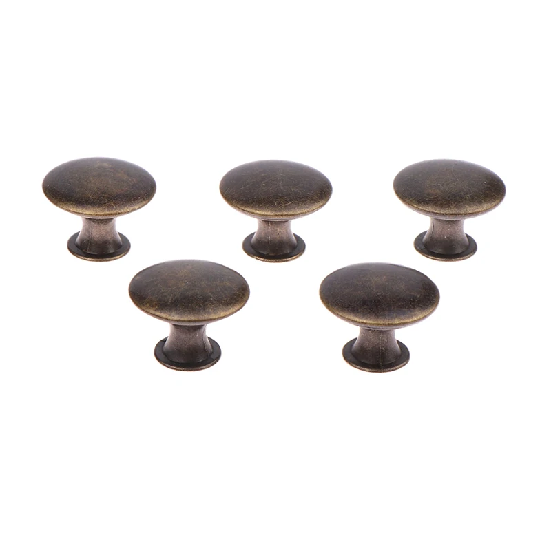 Description Picture 5 of item5Pcs/set Vintage Cabinet Knobs With Screws Knob Round Zinc Alloy Drawer Pulls Antique Bronze Cupboard Door Single Hole Pull