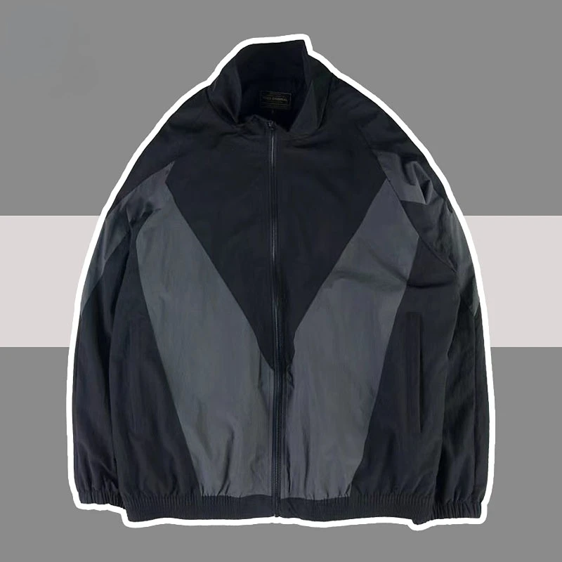 

Spring Varsity Jacket Men Korean Patchwork Windbreaker Jackets Stand Collar College Casual Loose Bomber Jackets Couple Hip Hop
