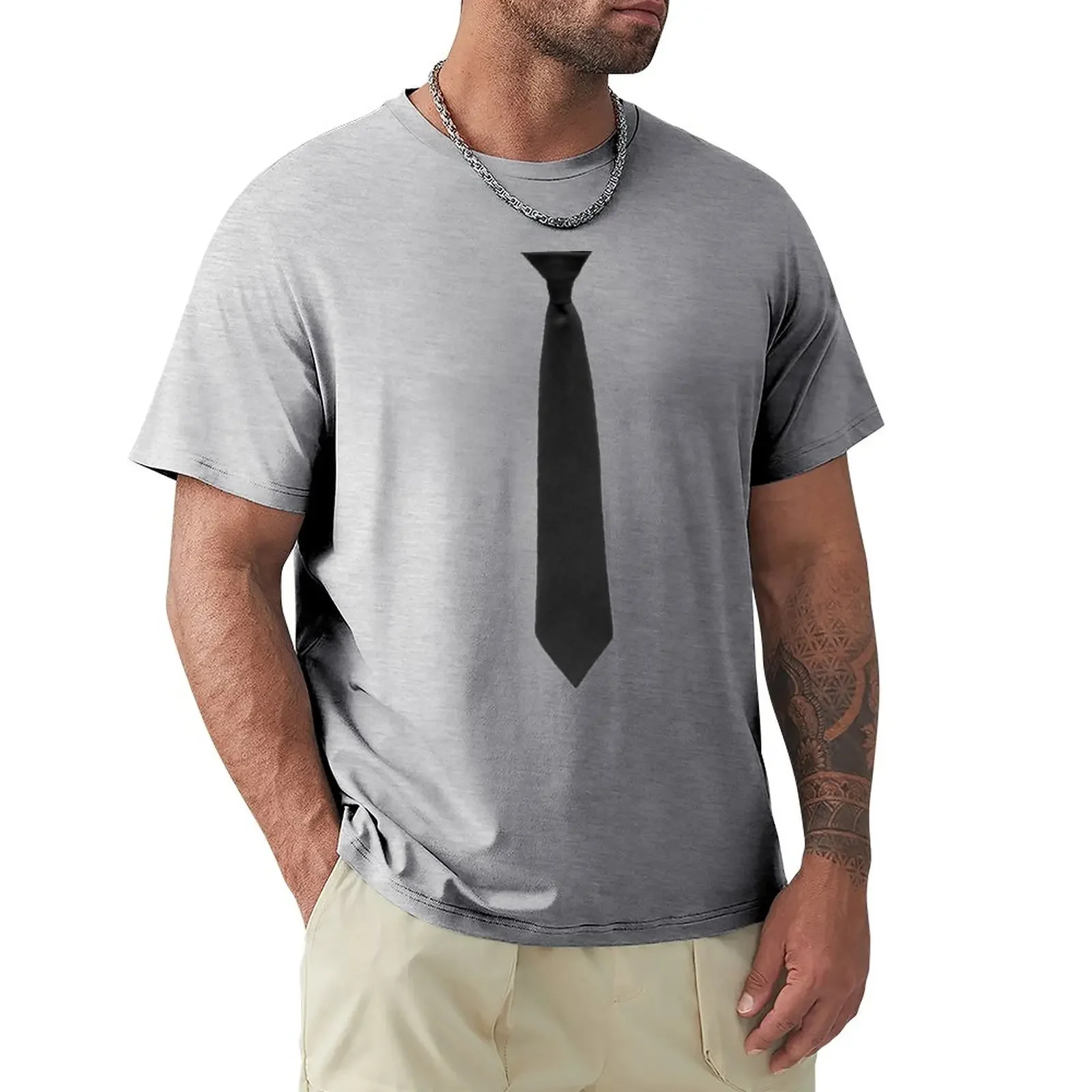 

Mens simple black tie T-Shirt funnys plain mens plain t shirts