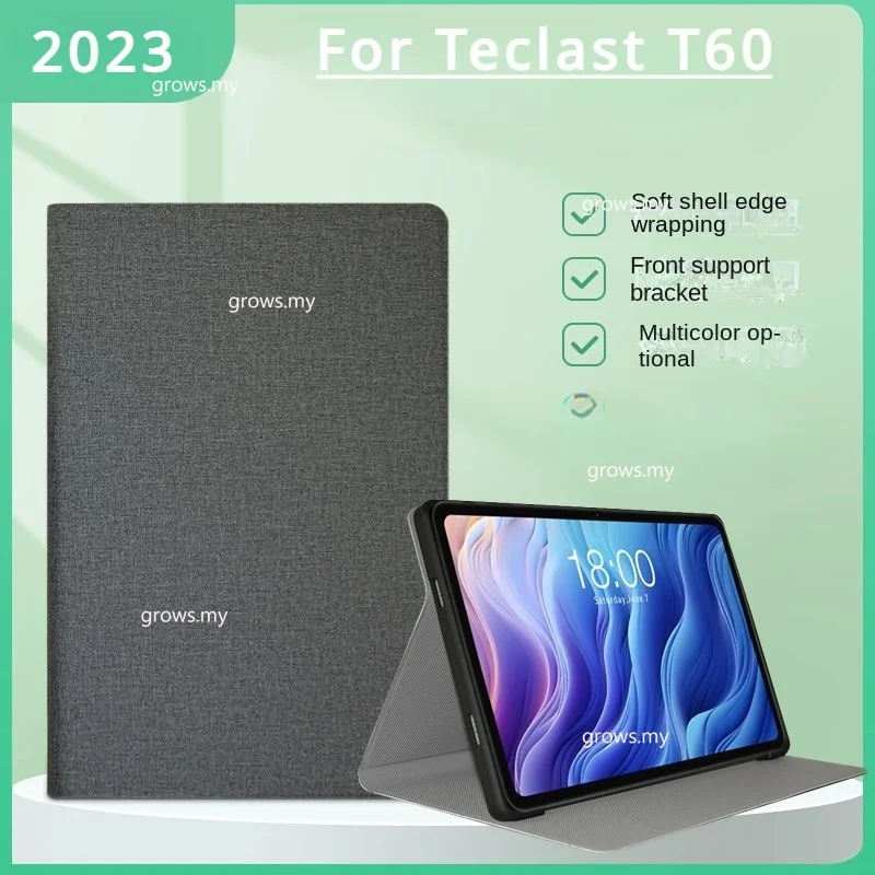 Case for Teclast T60 Tablet 12 inch, Ultra Thin PU Leather Soft TPU Back  Cover Folding Stand Protective Case with Auto Sleep Wake (Silver)