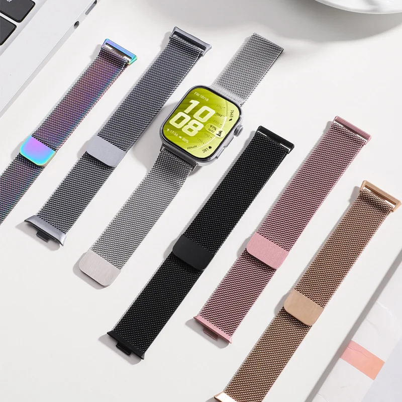 Elegant Metal Milanese Loop Strap - Magnetic Lightweight Bracelet Replacement Band