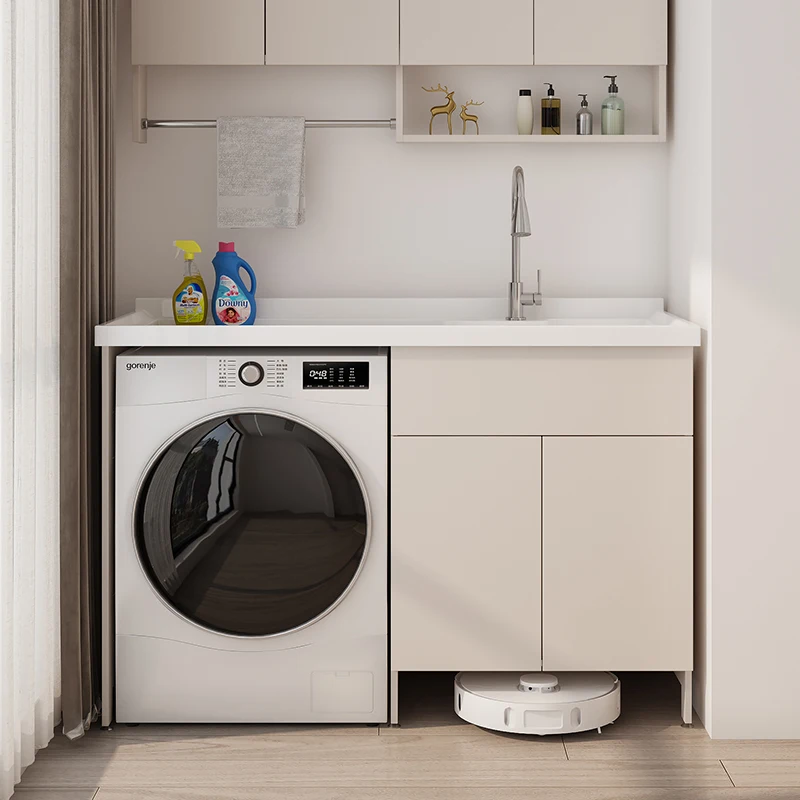 

Honeycomb aluminum balcony washing cabinet combination sweeping machine companion washbasin integrated washing cabinet with wash