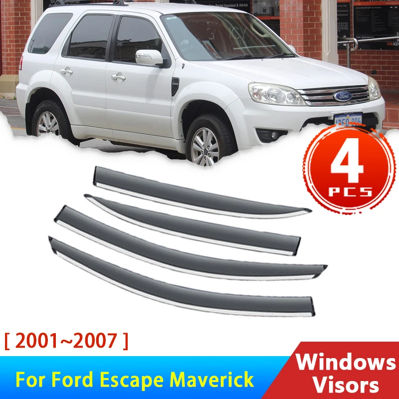 4x Car Window Visor For Ford Escape Maverick 2001~2007 Accessories Wind  Deflectors Rain Eyebrow Guard Auto Awning Trim 2006 2003 Awnings   Shelters AliExpress