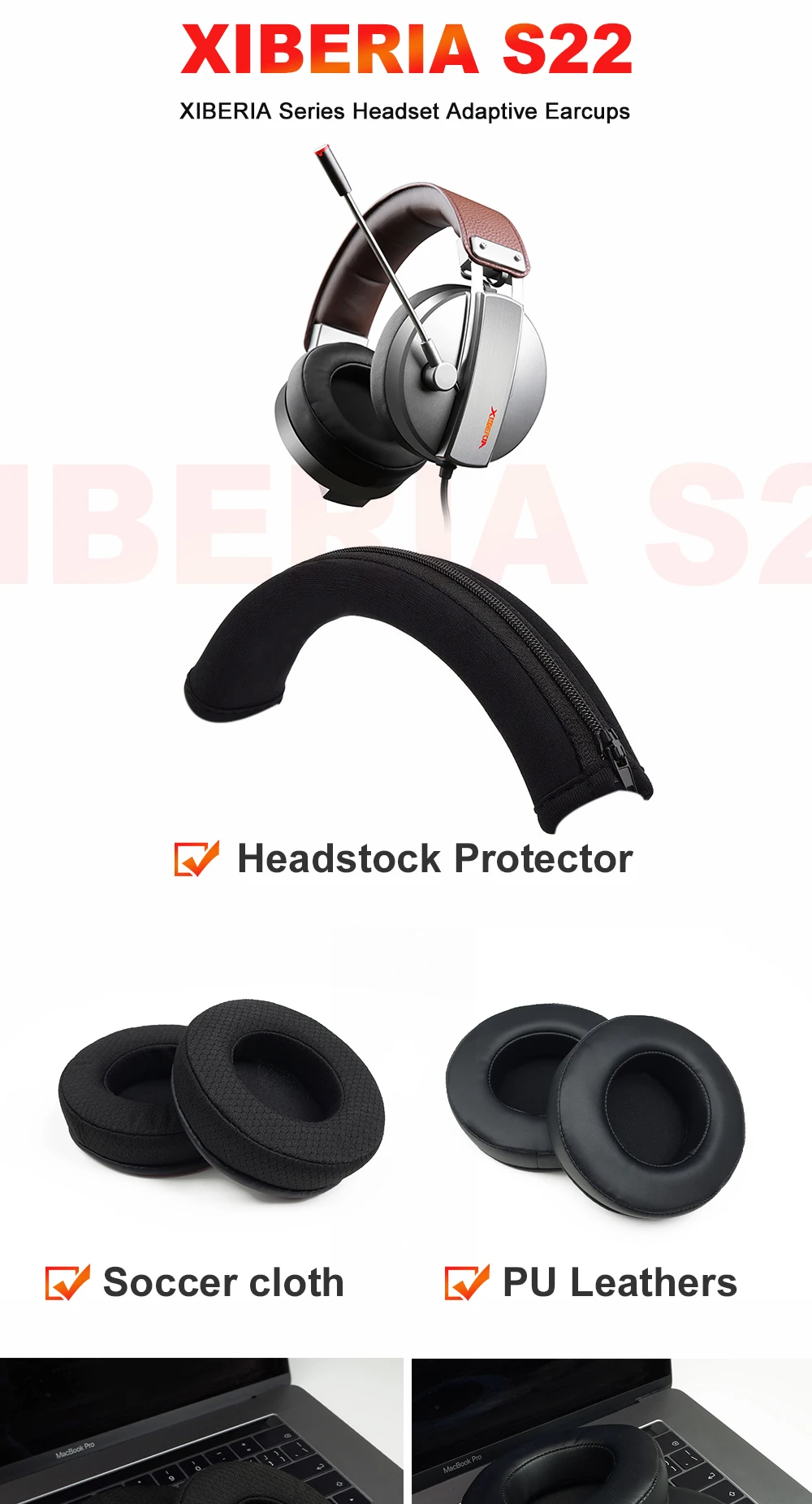 Earphone pads For XIBERIA S22 replacement Earpads headphones Mesh cloth Memory Covers Sponge Soft Protein Accessories