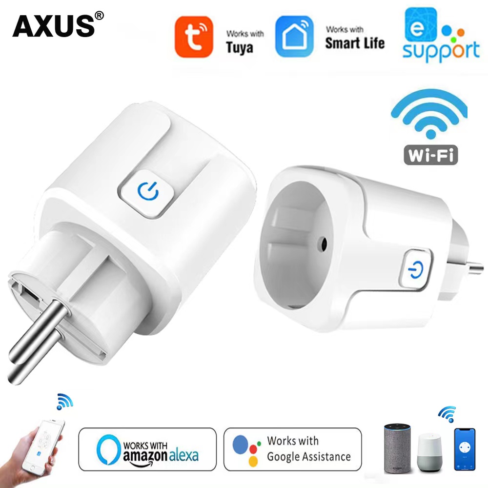 Tuya Smart Socket WIFI 16A/20A EU Plug With Monitoring Timing Function Smart Home Electronic Power Outlet Alexa Google Home