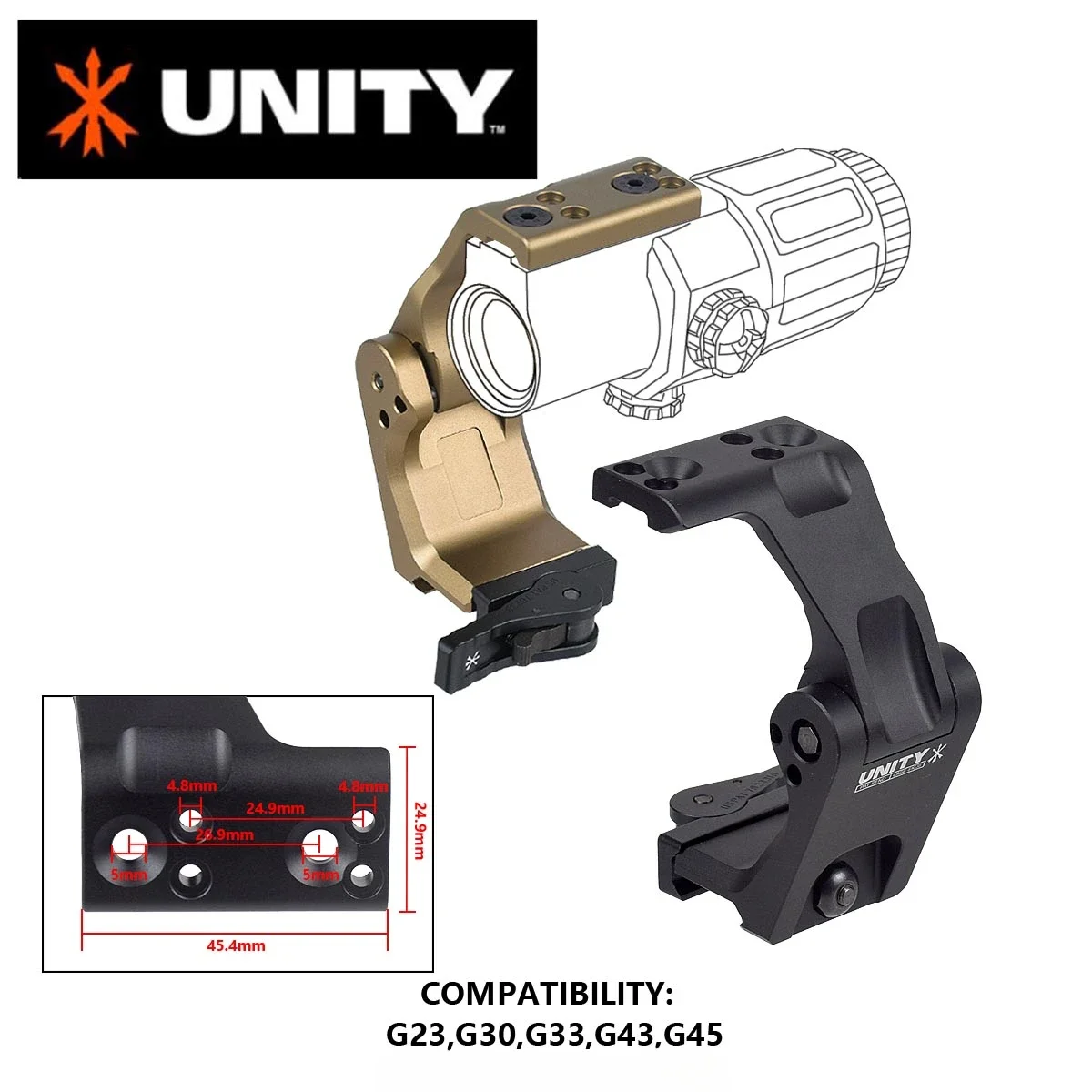 Eotech G33 G43 G45 Sight Fixed 3X 5X Magnifier Scope 551 552 553 558 Holographic Sight UNITY FAST OMNI FTC 2.26" Height Mount tactical magnifier scope rifle scope riflescope mount