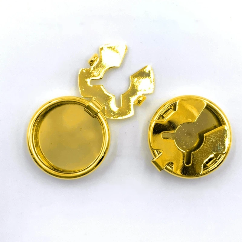 Brass Round Cuff Button Covers - 10pcs Imitation Cufflinks for Mens Formal Shirts and Weddings