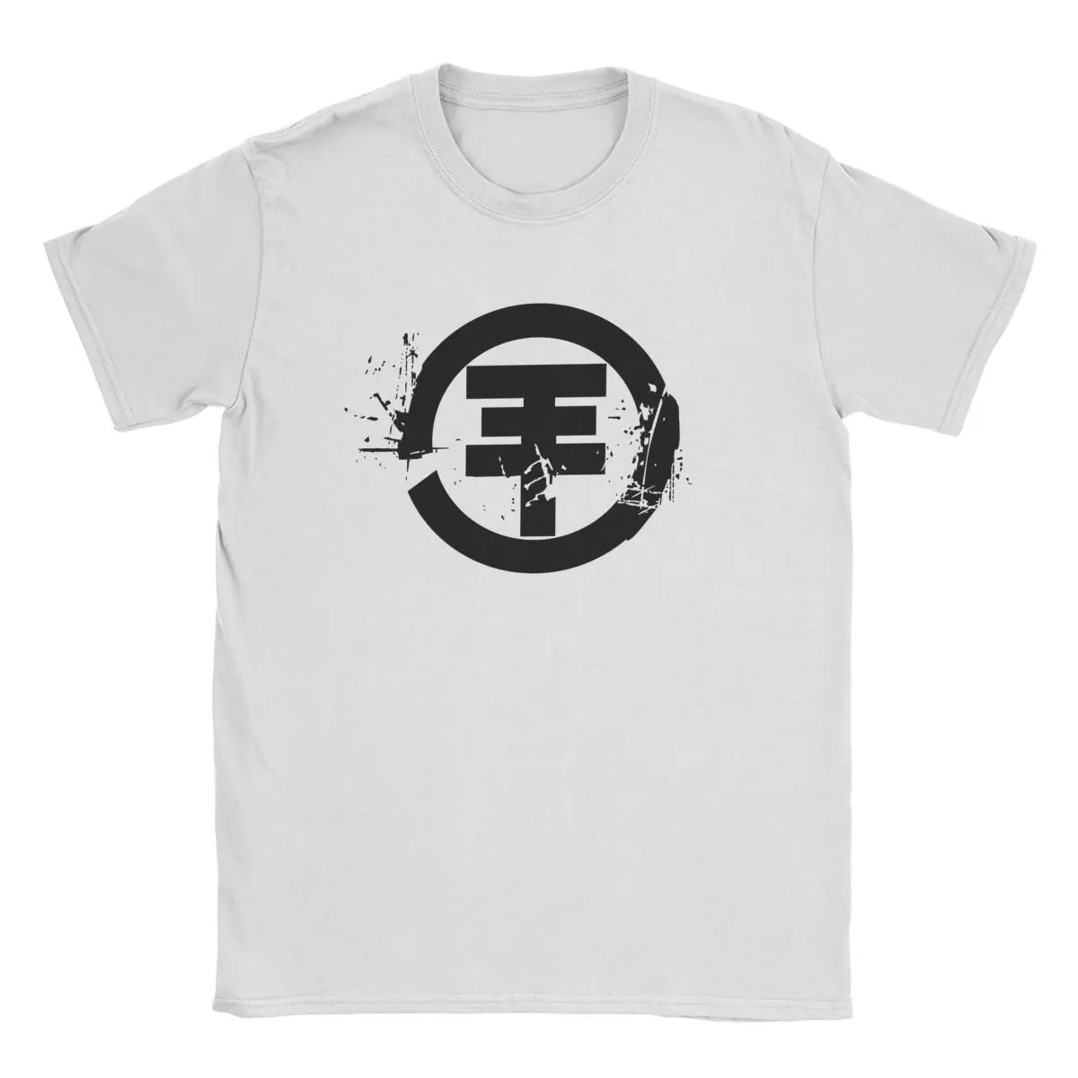 

Футболка мужская из хлопка с коротким рукавом, круглым вырезом и принтом