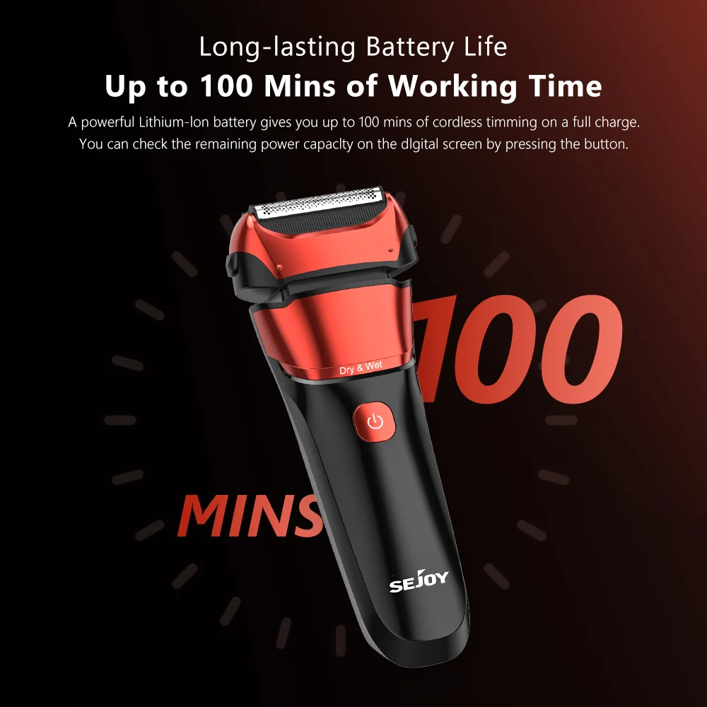 Sejoy Razor Electric Shaver Professional Reciprocating Shaving Machine with Beard Trimmer for Men IPX7 Waterproof FK-608 6
