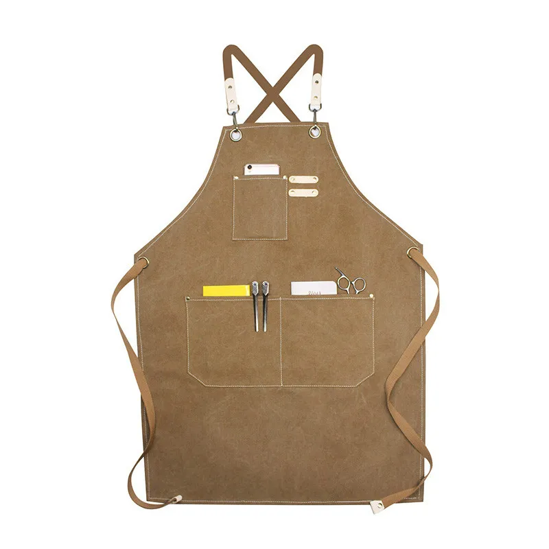 Man Denim Aprons Unisex Cafe Shop Hairdresser Aprons Kitchen Cooking Bibs Restaurant Waiters Work Uniforms Sleeveless Bib Wear