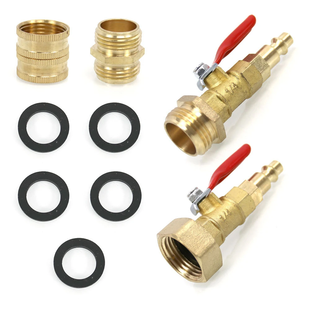 2pc RV Winterize Blowout Adapter Kit Quick Connect Blowout Adapter Kit with Female Male GHT Connector for RV Boat Camper Trailer thread female head pneumatic connector quick type coupler coupling connector fitting g1 4 male thread pneumatic