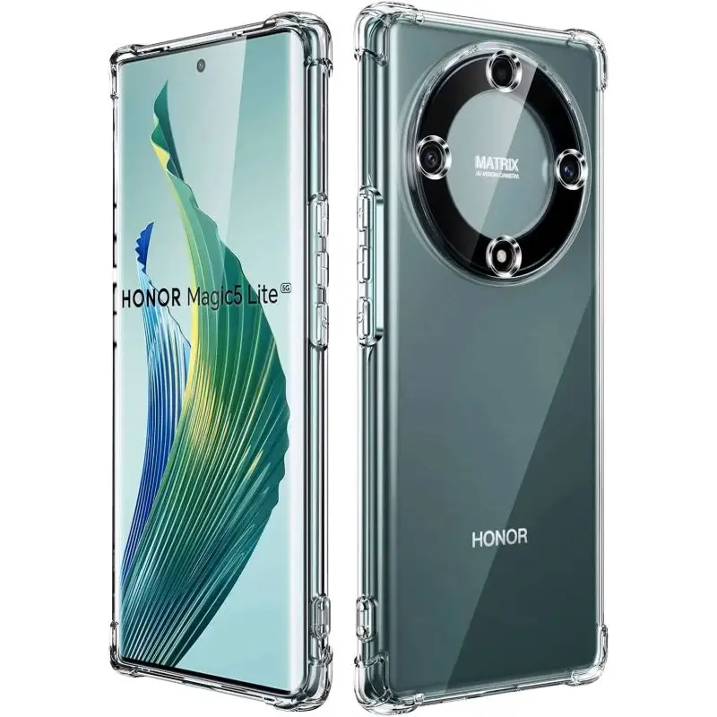 Shockproof Transparent Silicone Phone Case - Airbag Design, Soft TPU Cover