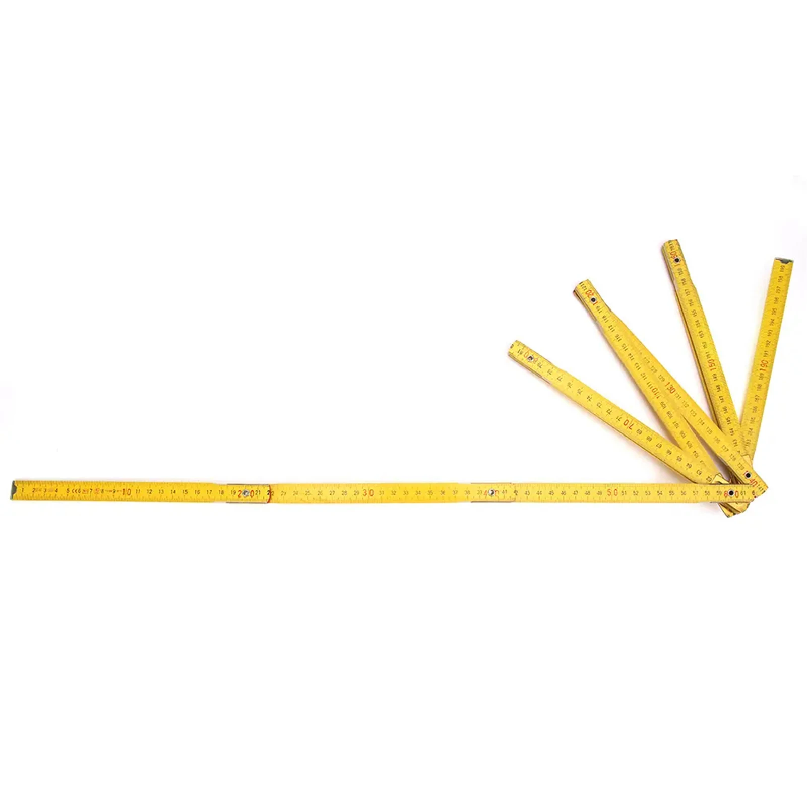 Wooden Double-Sided Folding Ruler for Carpentry and Teaching