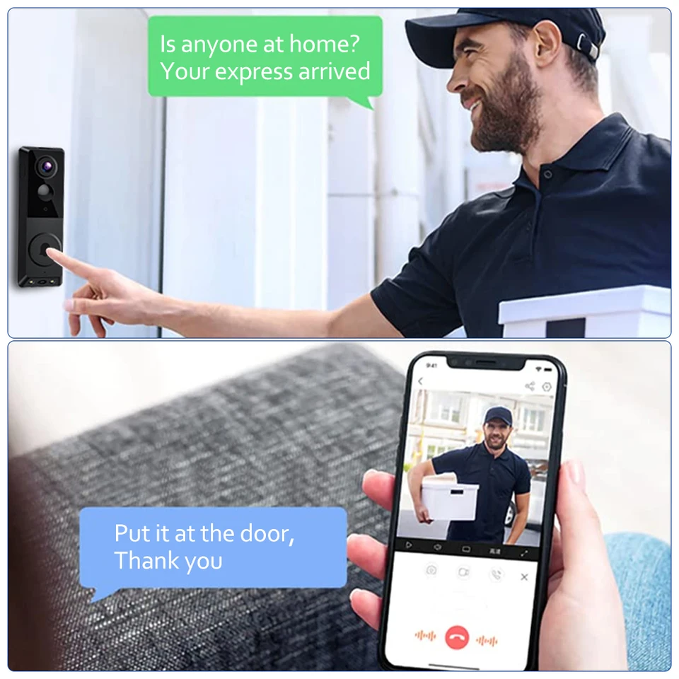 720P Wireless Dual Camera Smart Doorbell with Night Vision