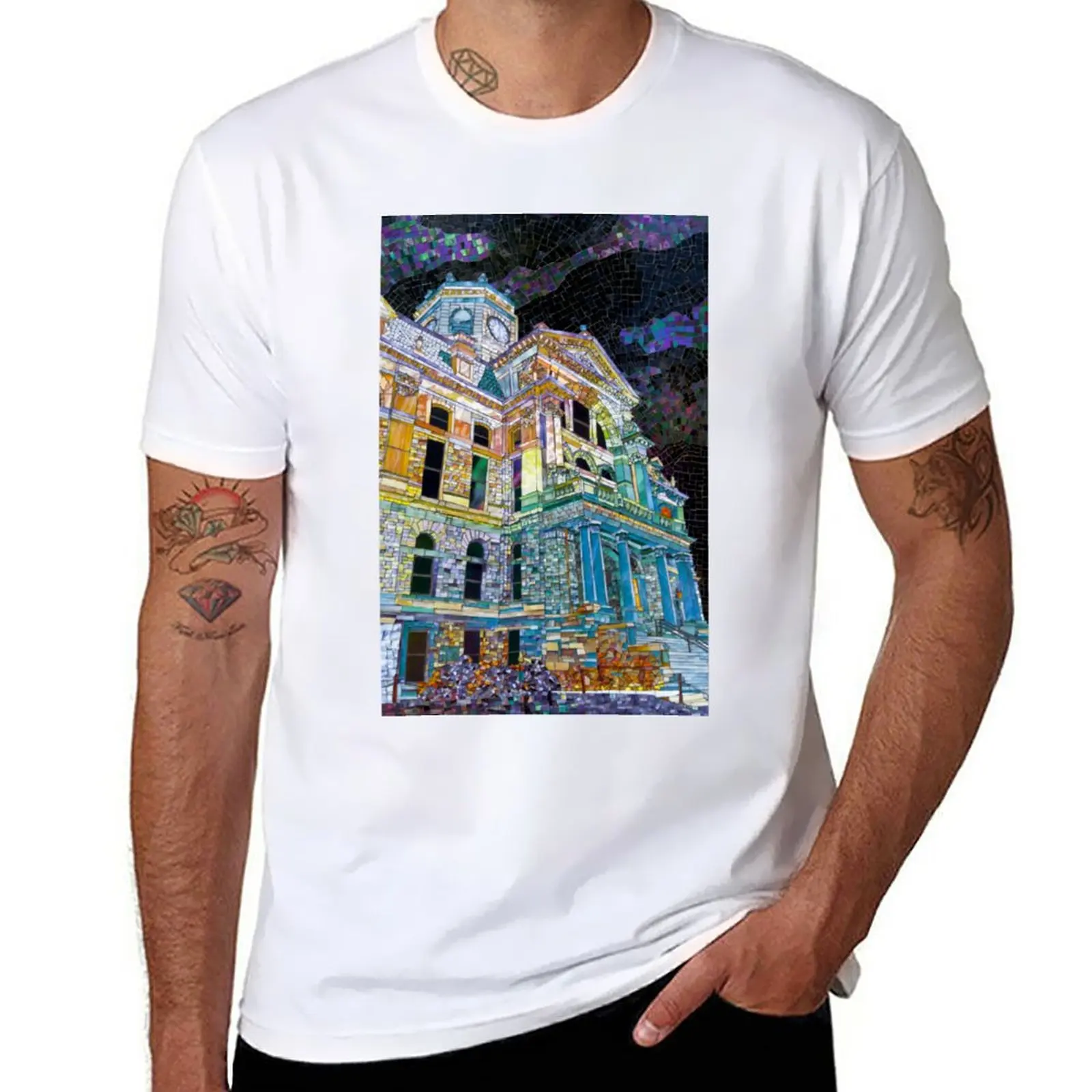 

Courthouse Mosaic T-Shirt anime shirts graphic tees cute tops Men's t-shirt
