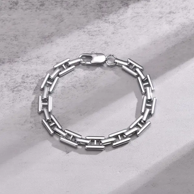 ルグラム メンズ ブレスレット・バングル・アンクレット アクセサリー 11G Polished Sterling Silver Beads Bracelet