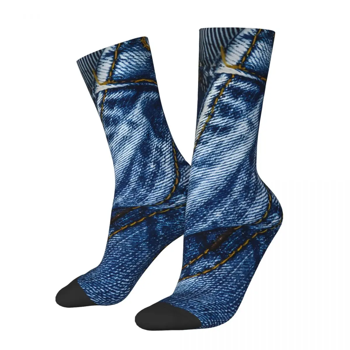 

Funny Crazy Sock for Men Clothes Button Diagonal Hip Hop Vintage Bluejeans Denim Happy Quality Pattern Printed Boys Crew Sock