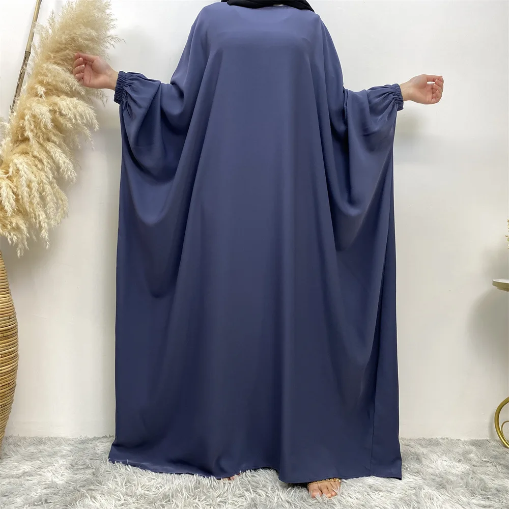 Ramadan Batwing Prayer Abaya Dubai Muslim Hijab Dress One Piece Jilbab Loose Abayas for Women Turkey Kaftan Robe Islamic Clothes