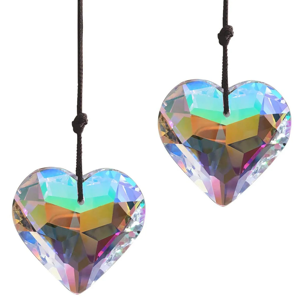 45mm Heart Crystal Prisms AB Color Suncatcher Love Pendant Glass Hanging Home Wedding Decor DIY Ornament Accessories Gift