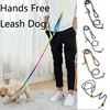Reflective Nylon Leashes Hands Free Leash Dog Pet Dogs Chain Traction Rope Leads for Running Dog Walking Leash for Big Dog GXQ11