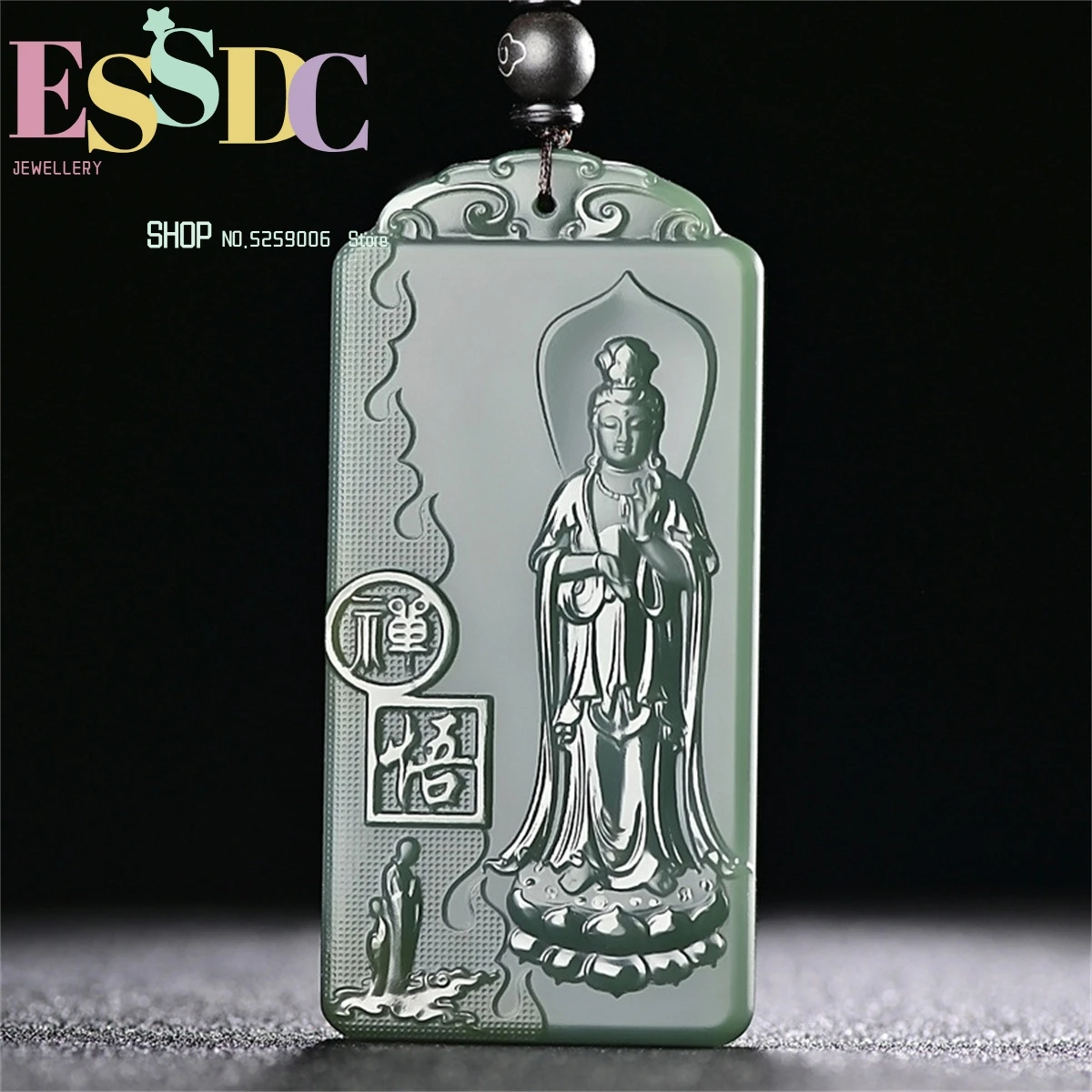 

Natural Authentic Hetian Green Jade Pendant Black Jade Guanyin Handcarved Jadeite Jade Necklace Pendants Real Jade Jewelry