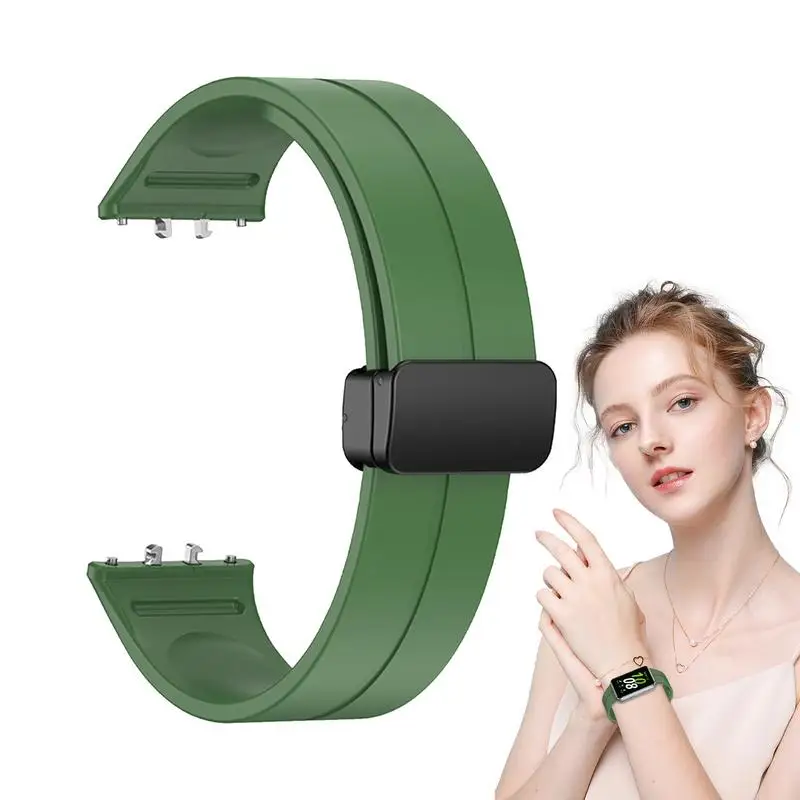 

Waterproof Strap For Wrist Clock Series Magnetic Buckle Women Smart Wrist Clock Straps Silicone Sweatproof Strap For Exercises